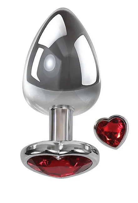 anal toys for beginner play-Medium Red Heart Gem Anal Plug