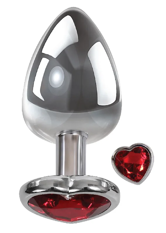 anal toys with portable build-Large Red Heart Gem Anal Plug