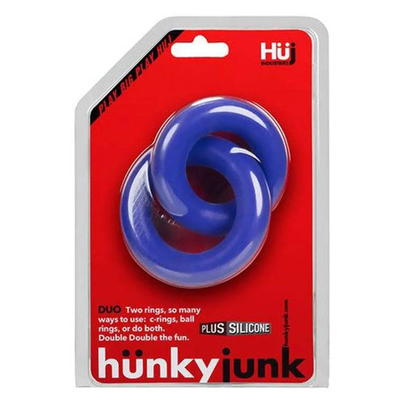 cock ring soft grip-Hunkyjunk DUO Linked Cock/Ball Rings