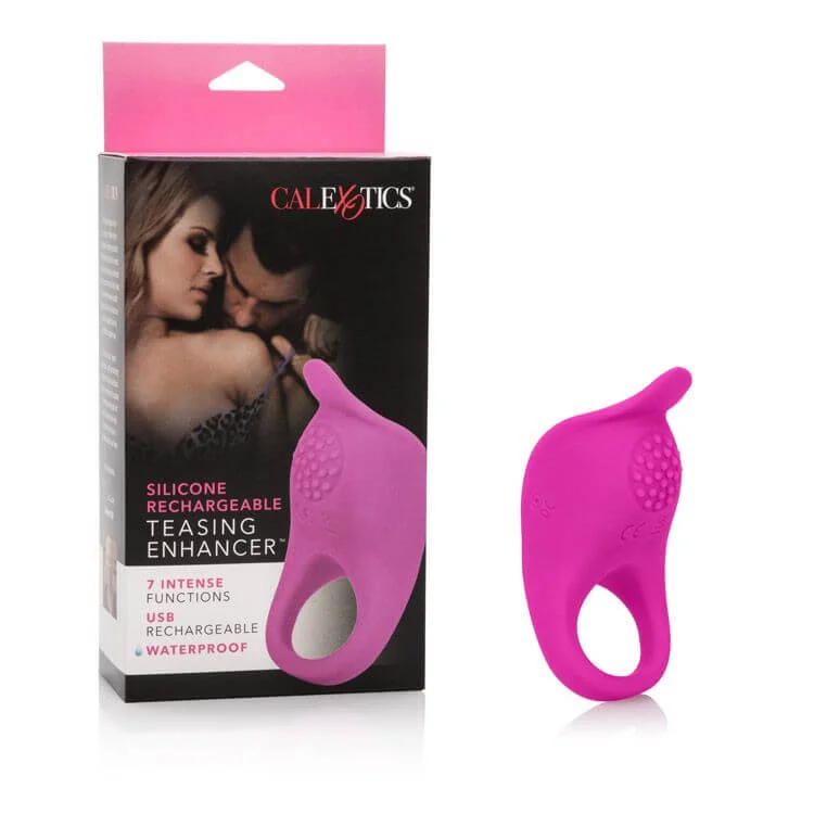 cock ring quick delivery-Passion Enhancer Silicone Rechargeable Vibrating Ring Pink