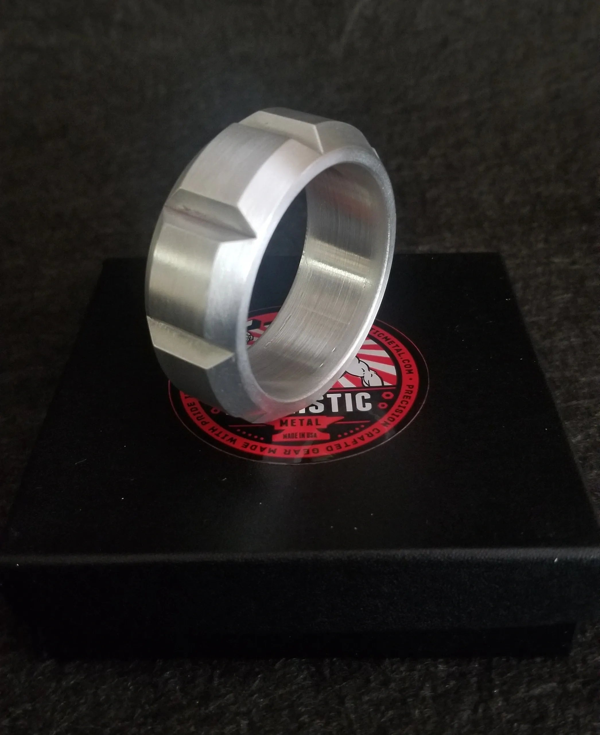 cock ring discreet texture-Link Style Cockring in Aluminum