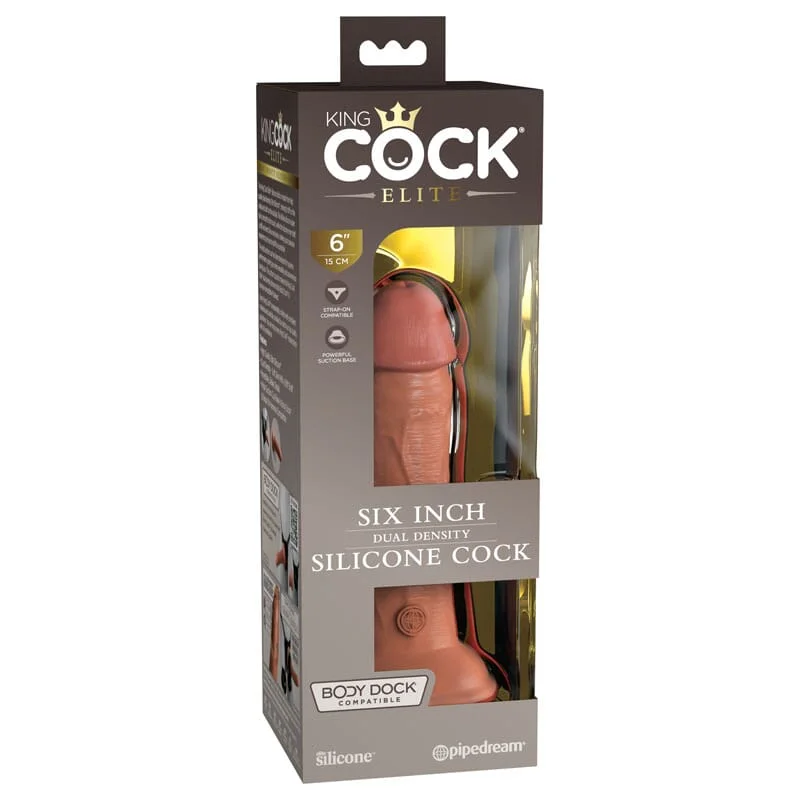 penis-size-and-self-esteem-King Cock Elite 6'' Dual Density Cock - Tan