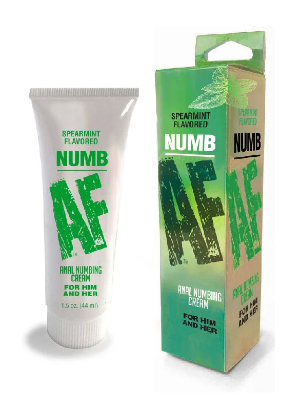 flexible anal toys for safety-Numb Af- Spearmint Flavored Anal Numb Cream -  1.5 Oz (44 ml)