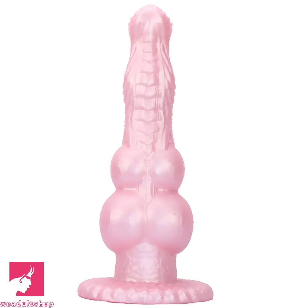 Penis-elastic-8.62in Realistic Big Dog Cock Knot Design Silicone Soft Dildo