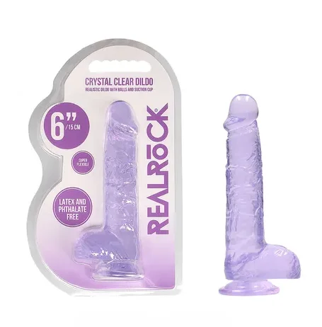 penis-enlargement-scams-exposed-6 Inch/15 cm REALISTIC DILDO WITH BALLS (PURPLE)