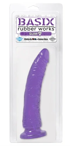 penis-enhancement-natural-methods-Basix Rubber Works - Slim 7 Inch With Suction Cup - Purple