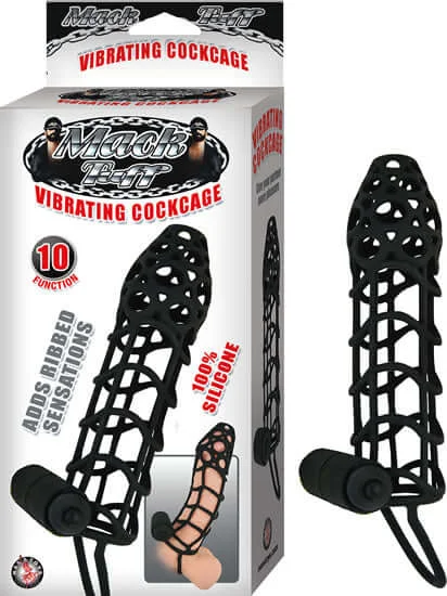 cock ring soft texture-Nasstoys Mack Tuff Vibrating Cock Cage Black