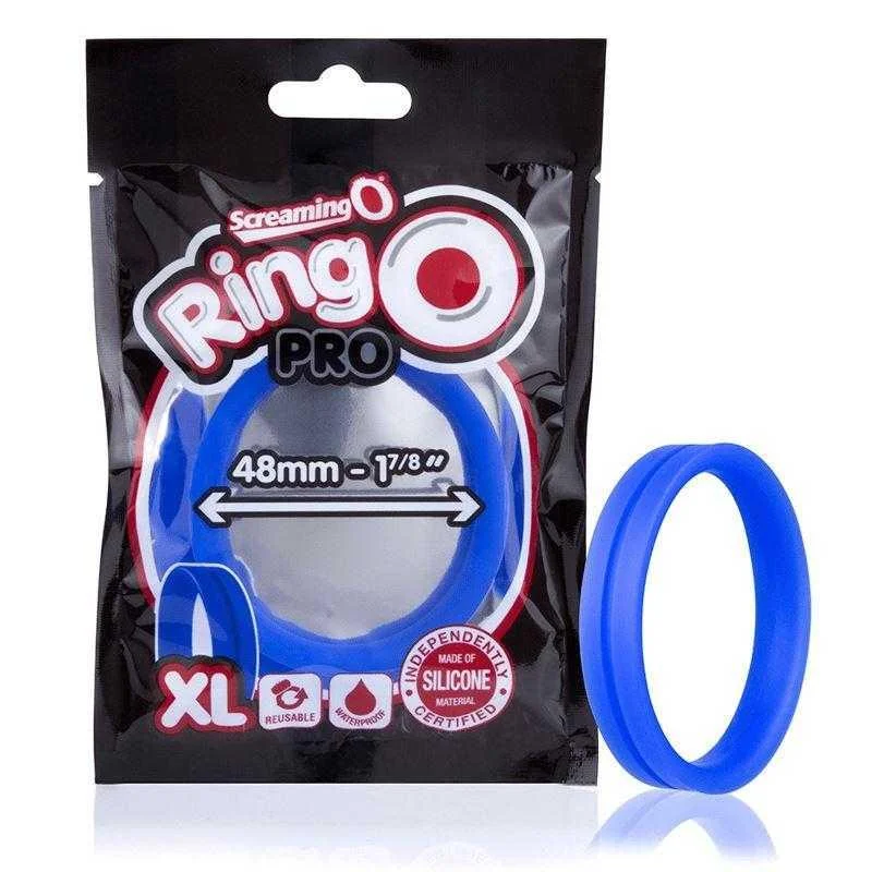 anal toys for slow fun-Screaming O - Ring O Pro XL - Blue Silicone Ring