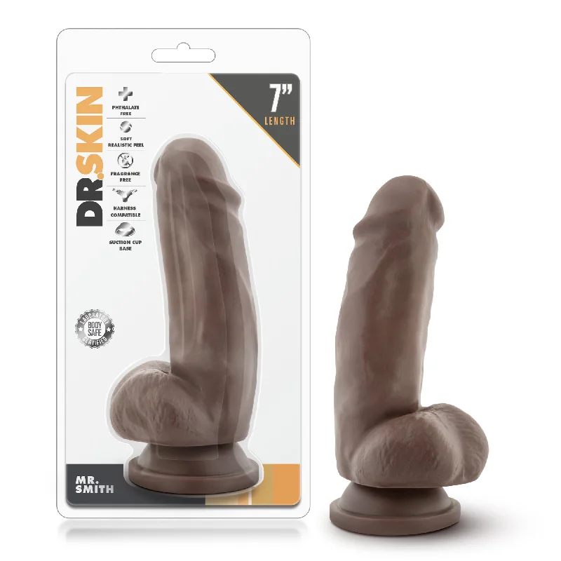 penis-wellness-tips-daily-Dr. Skin - Mr. Smith 6" Dildo With Suction Cup -  Chocolate