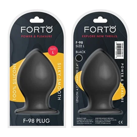 anal toys for deep play-Forto F-98 Cone Silicone Anal Plug Large Black