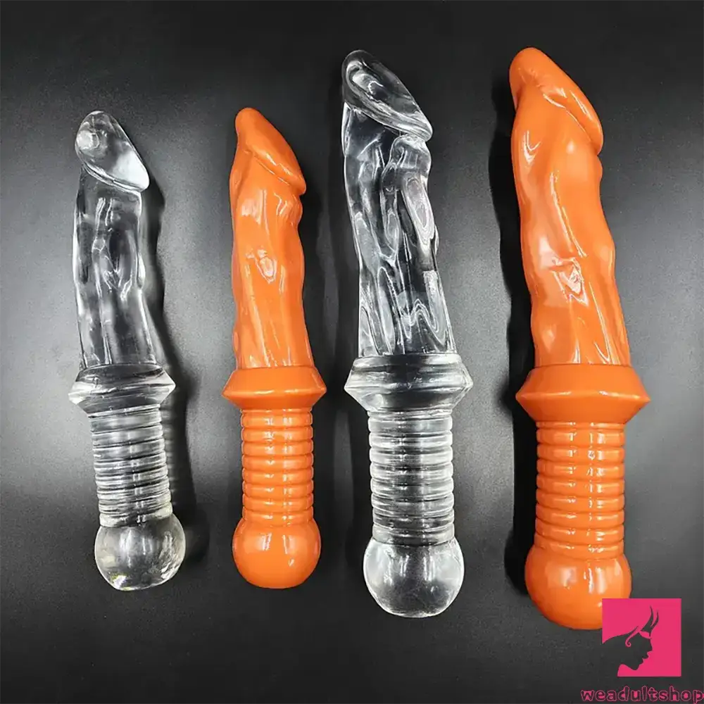 Penis-potent-10in 12.5in Big Lifelike knife Dildo With Handle Sex Toy Women Masturbator