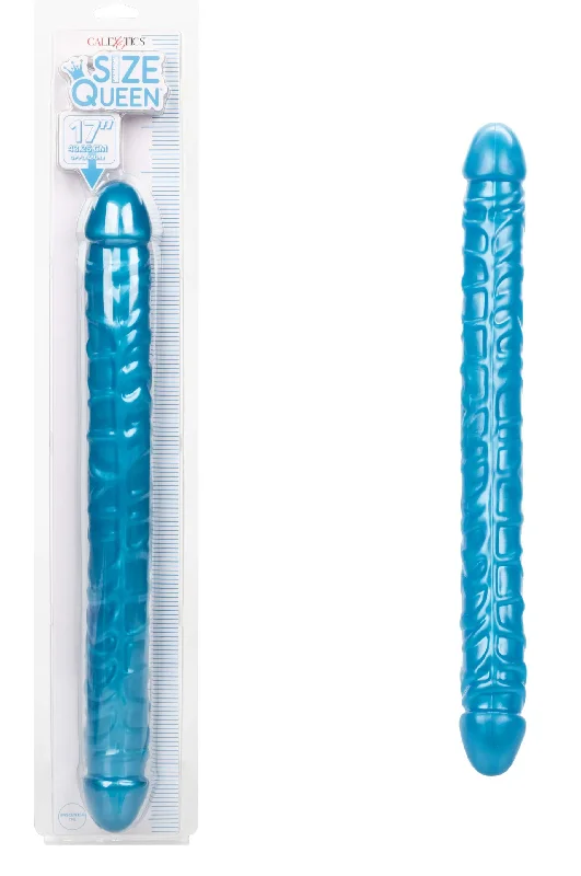 penis-discomfort-during-exercise-Size Queen 17-inch Double-Ended Dong in Blue: Ultimate Dual Pleasure Awaits