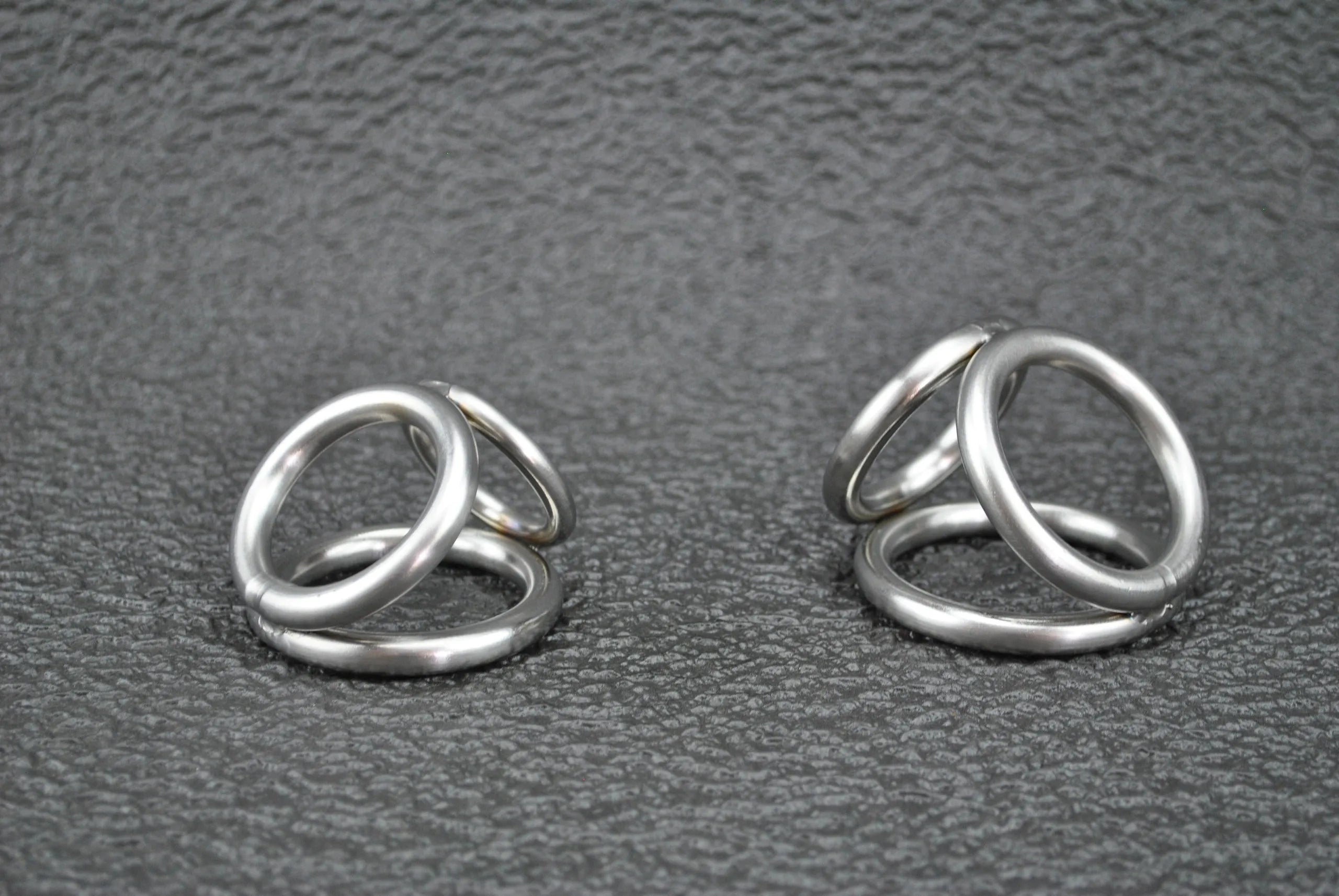 cock ring adjustable style-Heavy Duty Triple Rings Cock Cage in Stainless Steel