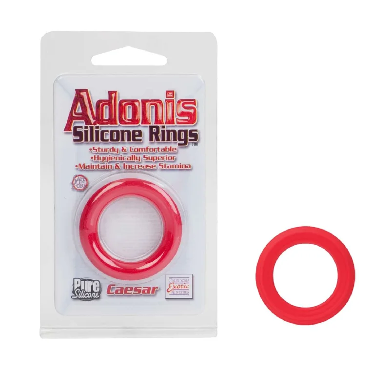 cock ring quiet grip-Adonis Silicone Ring Caesar Red