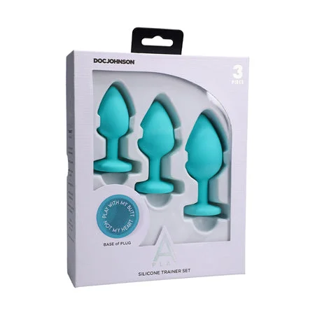 anal toys with portable base-Doc Johnson A-Play 3-Piece Anal Trainer Set Teal