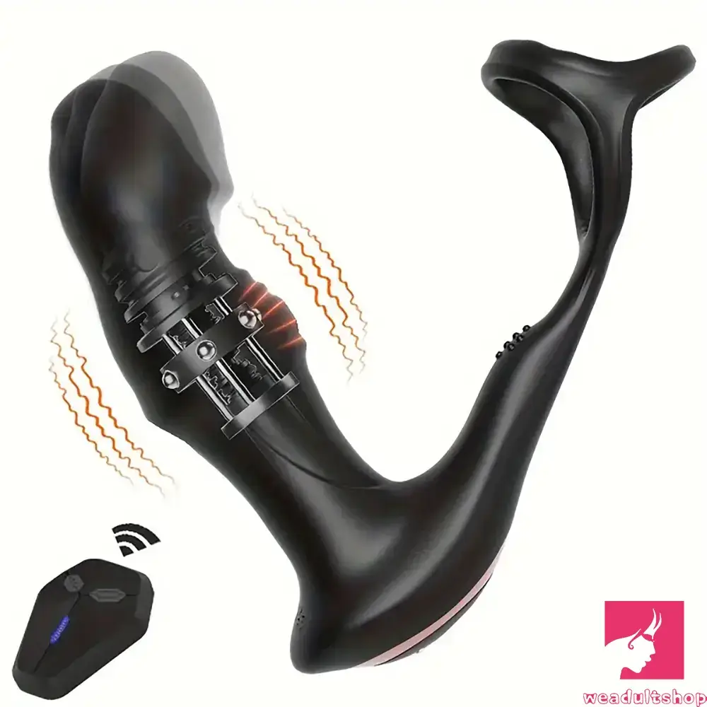 Dildo-powered-6.18in Unisex Soft Silicone Thrusting Vibrating Wiggling Auto Sex Dildo