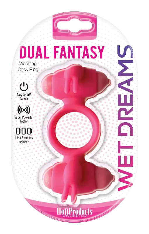 cock ring soft grip-Wet Dreams Dual Fantasy Cock Ring with Dual Motors - Intensify Pleasure Together