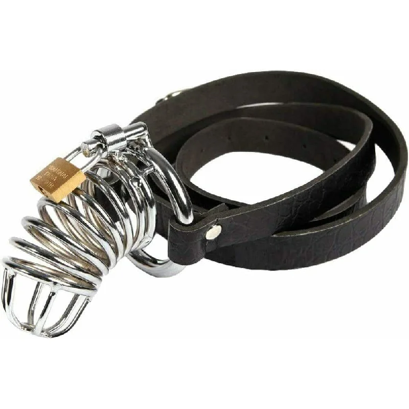 cock ring firm style-Pipedream - Fetish Fantasy Extreme Chastity Metal Cock Cage with Belt (Silver)