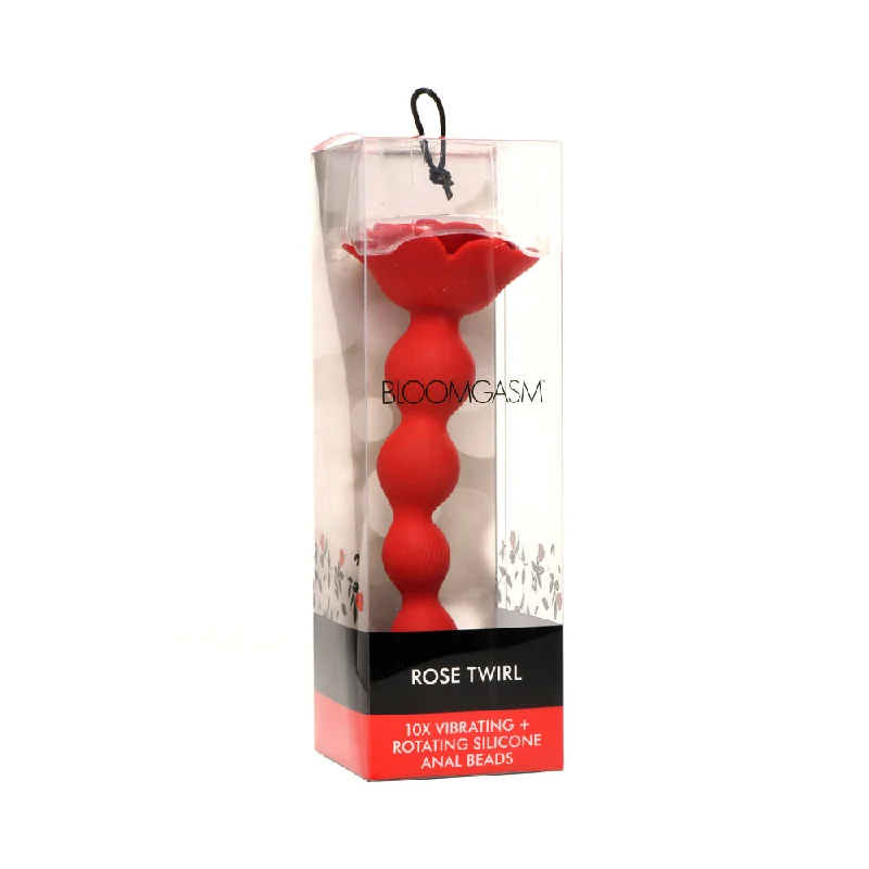 anal toys for kinky fun-Bloomgasm Rose Twirl 10X Vibrating & Rotating Silicone Anal Beads