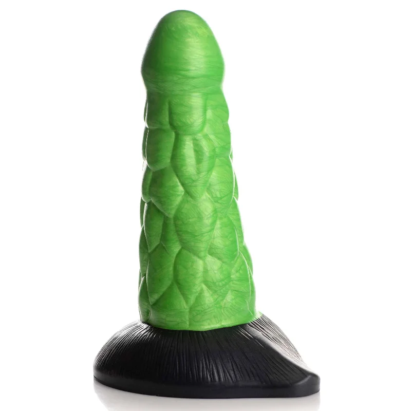 Penis-hairy-Creature Cocks - Radioactive Reptile Thick Scaly Silicone Dildo - Green