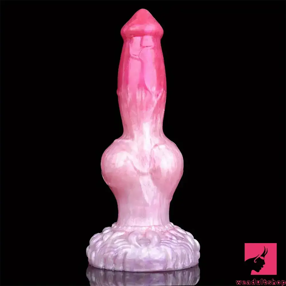 Penis-basic-9.65in Female Big Dog Knot Silicone Soft Dildo For Prostate Vaginal Massage