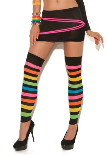 lacy cotton nightie-Neon Stripped Leg Warmers - One Size