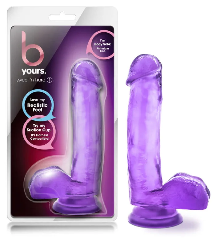 penis-massage-techniques-benefits-B Yours Sweet N Hard 1 Dildo - Purple