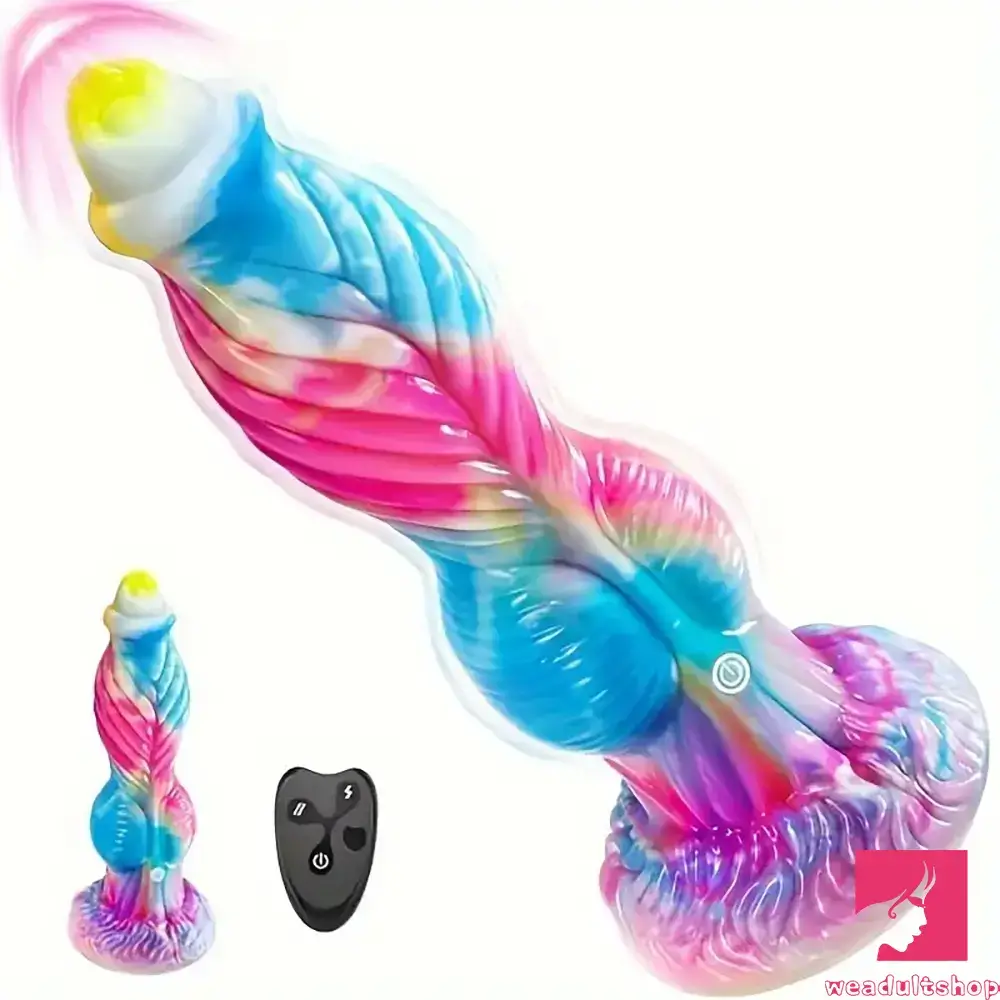 Dildo-organic-10.2in Odd Big Soft Silicone Monster Thrusting Vibrating Real Dildo