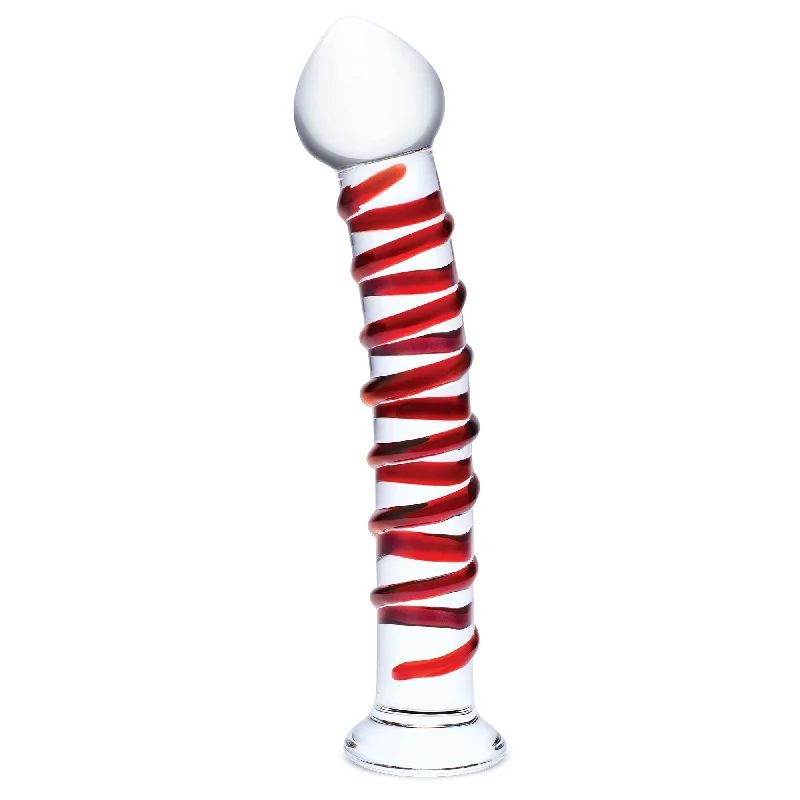 Penis-flexible-10 Inch Mr. Swirly Dildo - Red/clear