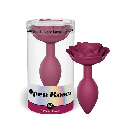 anal toys for discreet play-Love to Love Open Roses Silicone Anal Plug Plum Star M