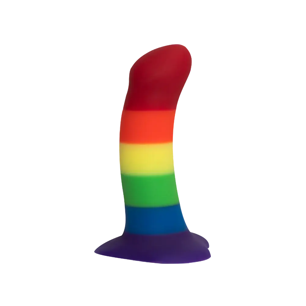 hypoallergenic anal toys-AMOR Curved Dildo Sex Toy Special Edition Rainbow by Fun Factory