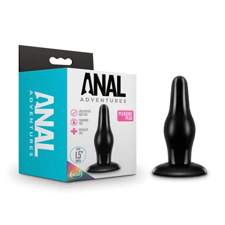 anal toys for deep fun-Blush Anal Adventures Pleasure Plug Black