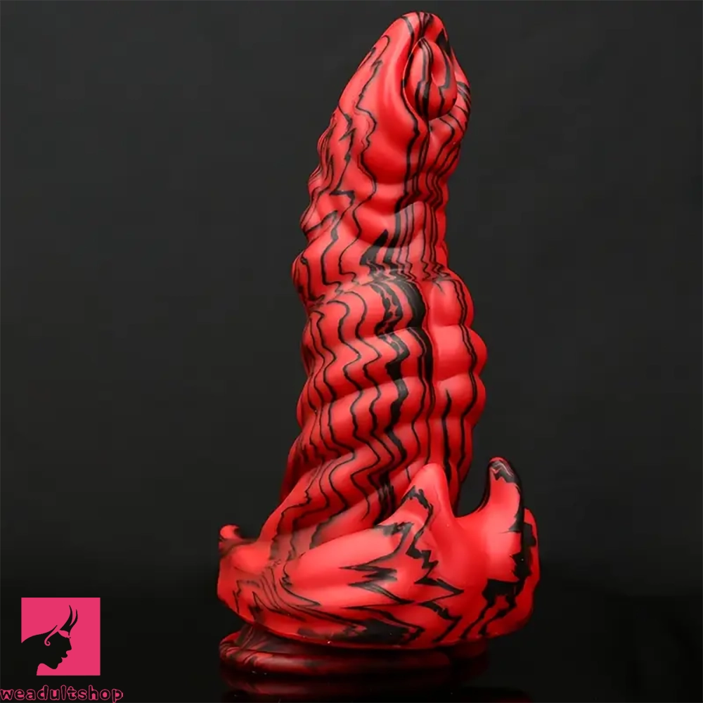 Dildo-bitter-9.05in Silicone Soft Red Black Big Monster Dildo For Prostate Orgasm