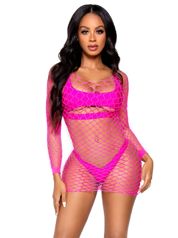 breathable satin thong-Supreme Fence Net Mini Dress - One Size - Neon  Pink