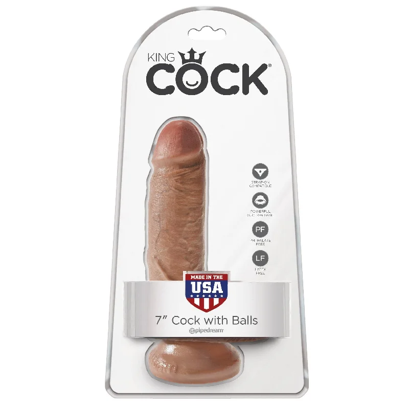 cock ring quick comfort-Pipedream - King Cock 7" Cock with Balls (Brown)