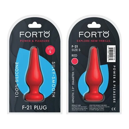 anal toys with smooth base-Forto F-21 Tear Drop Silicone Anal Plug Small Red