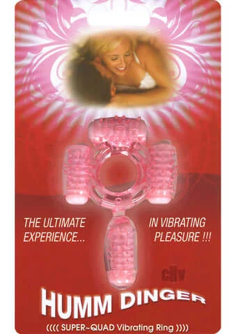 cock ring low grip-Humm Dinger Super Quad Magenta Vibrating Cock Ring - 40+ Minutes of Powerful Vibrations