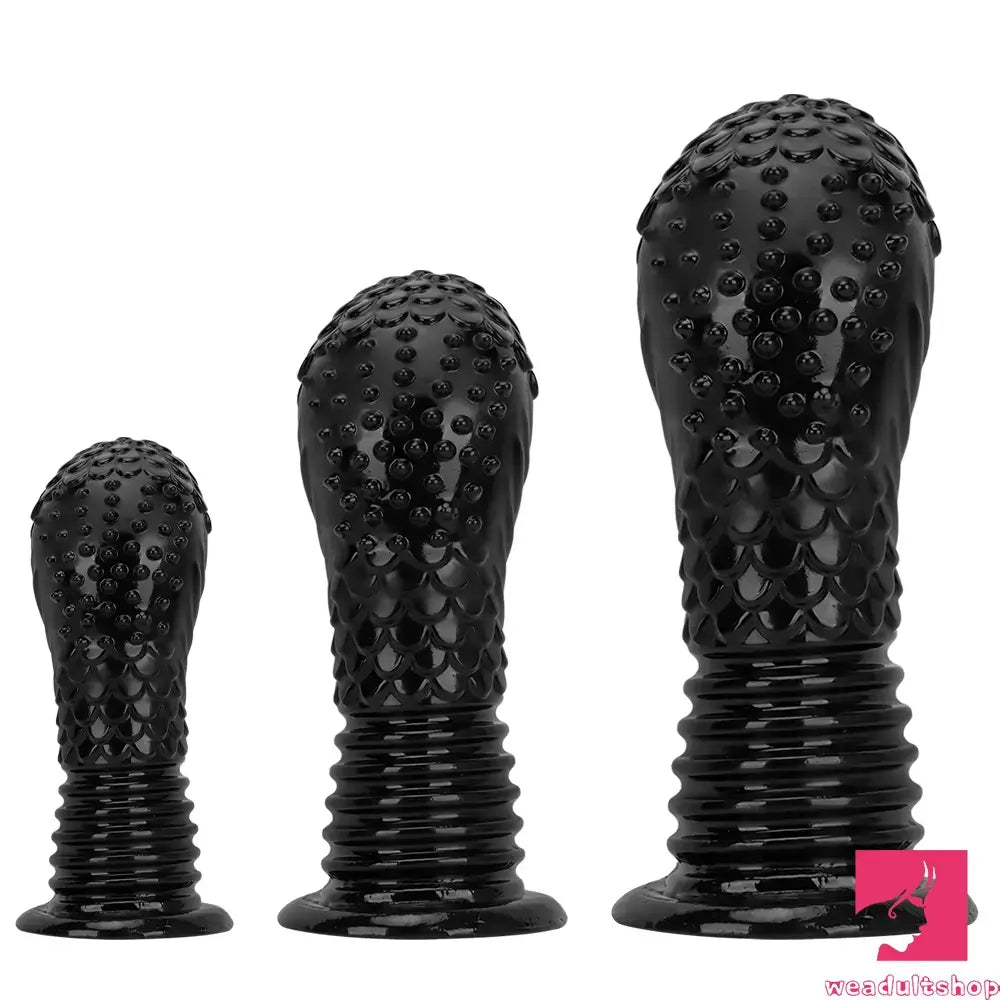 Dildo-smooth-6.1in 8.46in 10.43in Fantasy Black Large Dildo Butt Plug For Fisting Orgasm