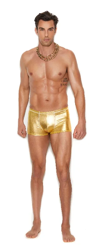 cheeky satin nightwear-Men's Gold Lame Boxer Brief - Small/medium - Gold