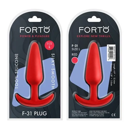 anal toys for bedroom play-Forto F-31 Silicone Anal Plug Large Red