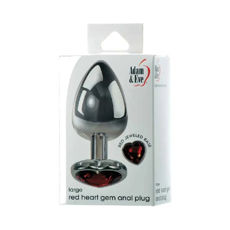 anal toys with sleek shaft-Adam & Eve Red Hearts Gem Anal Plug Large