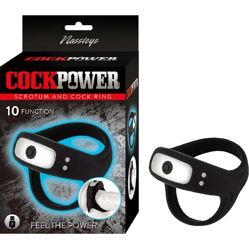 anal toys for quiet pleasure-COCKPOWER Scrotum and Cock Ring - Black