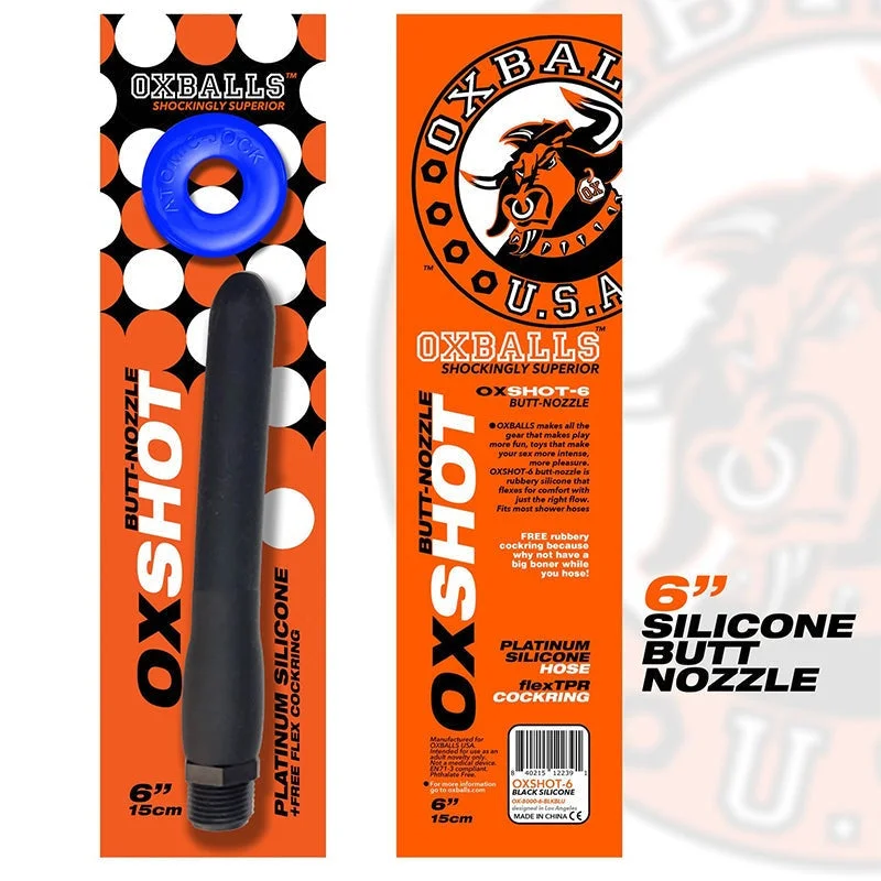 cock ring easy grip-Oxballs Oxshot Butt Nozzle Shower Hose with Cockring