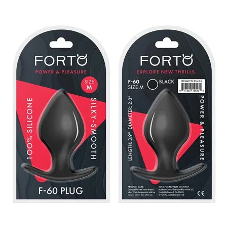 anal toys for playful play-Forto F-60 Spade Silicone Anal Plug Medium Black