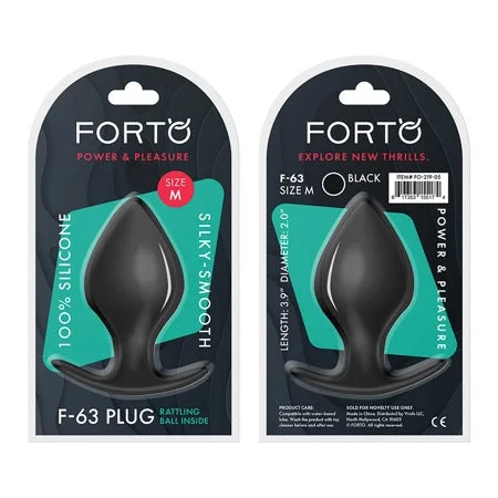 anal toys with soft base-Forto F-63 Rattler Spade Silicone Anal Plug Medium Black