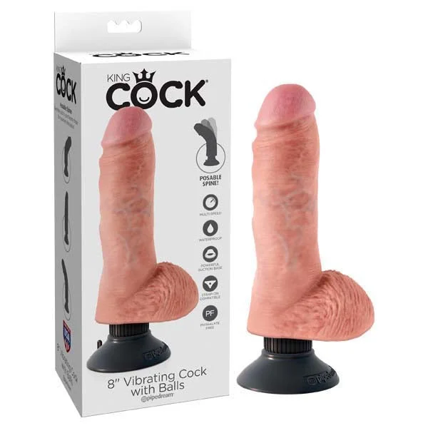 penis-infection-symptoms-list-King Cock 8'' Vibrating Cock with Balls