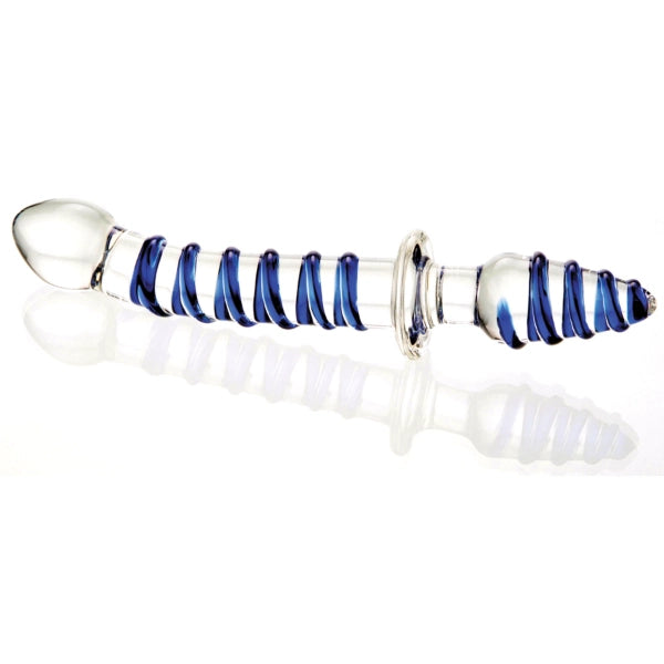 anal toys with slim base-Twisted Love Glass Dildo Anal Toy