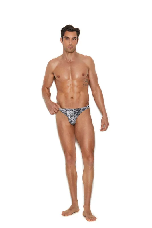 soft flannel sleepwear-Men's Snap Closure Thong - Large/xlarge - Zebra