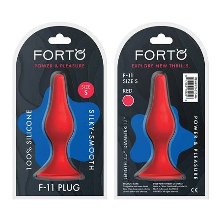 anal toys for beginner play-Forto F-11 Lungo Silicone Anal Plug Small Red