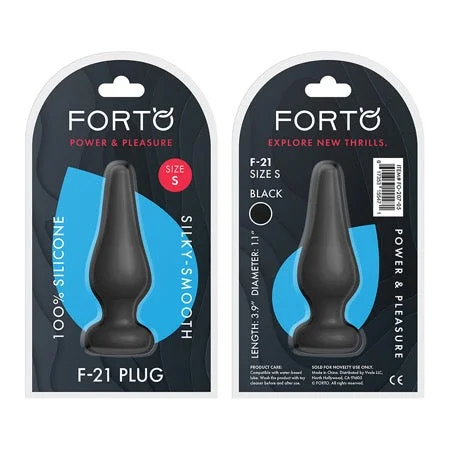 anal toys for couples play-Forto F-21 Tear Drop Silicone Anal Plug Small Black